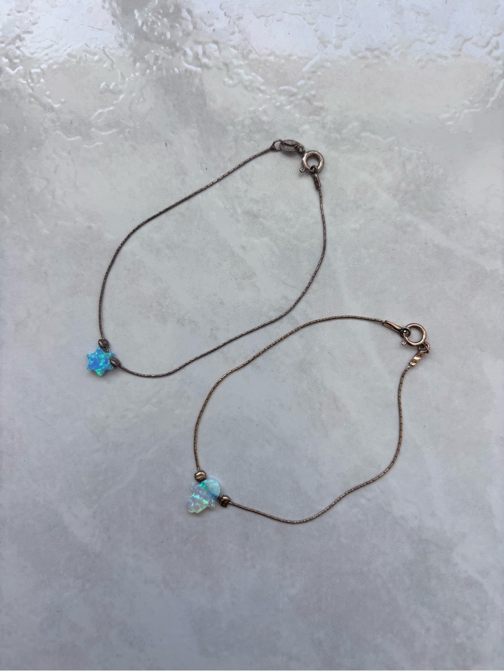 Hamsa Lab-Created Opal Luck Charm Bracelet 925 Silver
